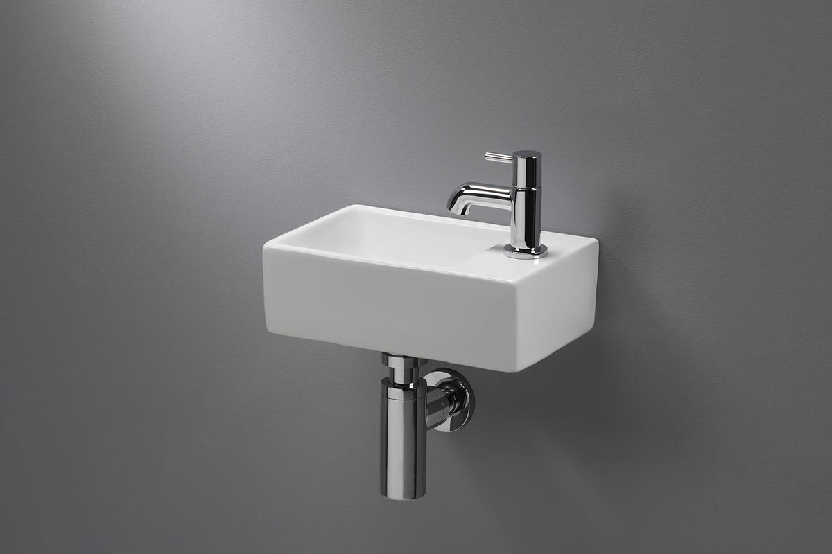 Novara Fontana keramische fontein kraan gat rechts 30,5x19x11 cm wit