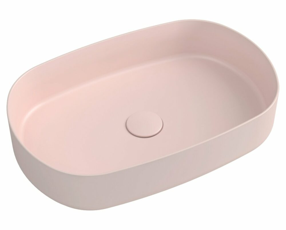 Isvea Infinity Oval waskom 55x36 mat zalm roze