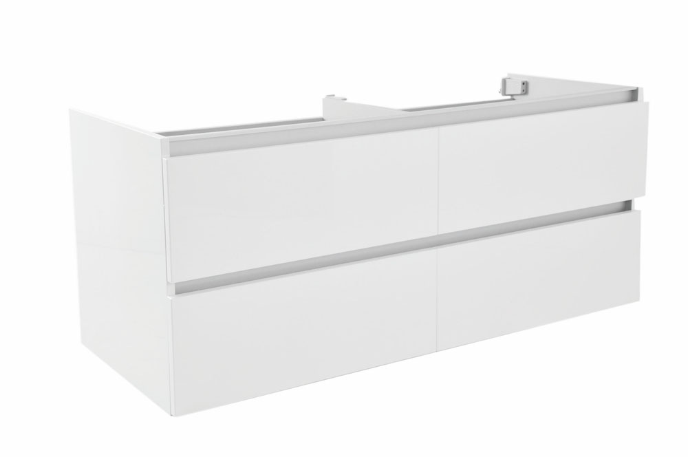 Wiesbaden Vision onderkast met 4 laden 2 uitsparingen 120 x 46 cm glans wit