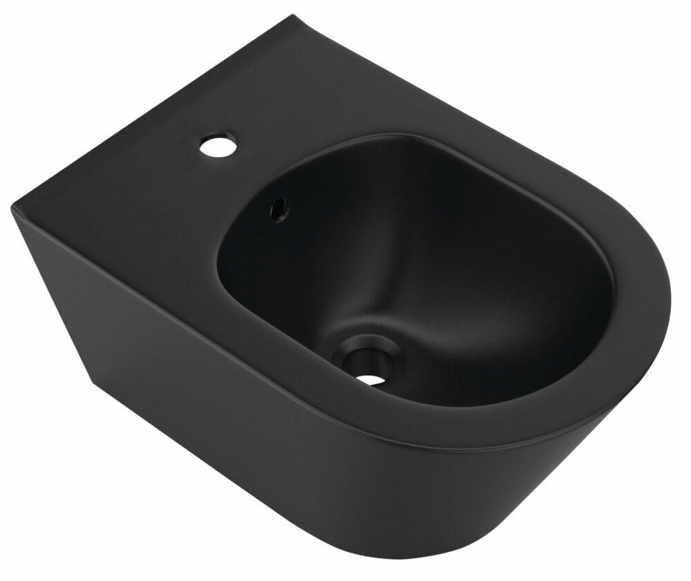 Sapho Avva randloos hangend bidet 35,5x53 mat zwart