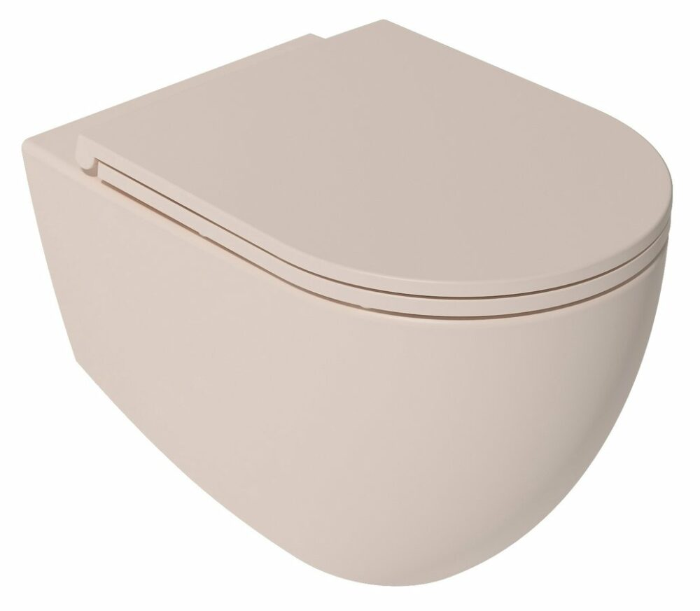 Isvea Infinity hangend randloos toilet 36,5x53 zalm roze