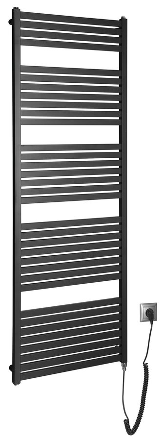 Aqualine Tondi-E elektrische handdoekradiator 60x169 mat zwart