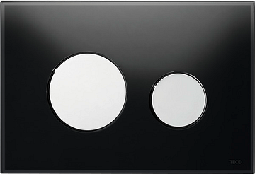 TECEloop toiletbedieningspaneel glas voor duospoeltechniek zwartglanzend chroom