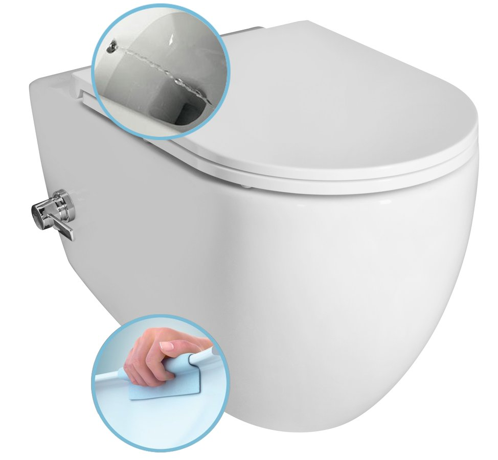 Isvea Infinity randloos hangtoilet met warm en koud bidet glans wit