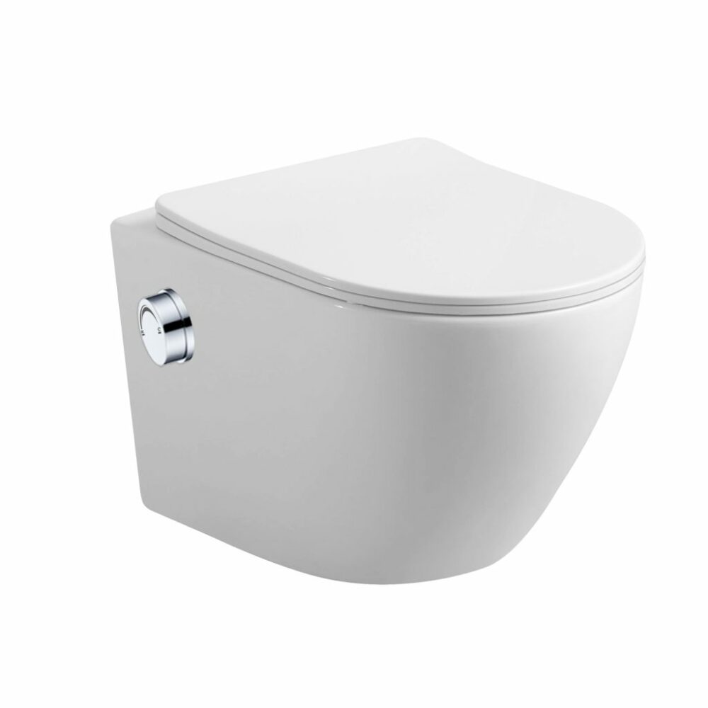 Dateg Livorno rimless hangend toilet met bidet 49 wit