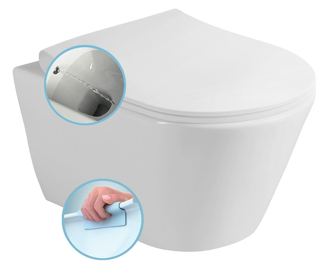 Sapho Awa rimfree hangend bidet toilet 36x53cm wit