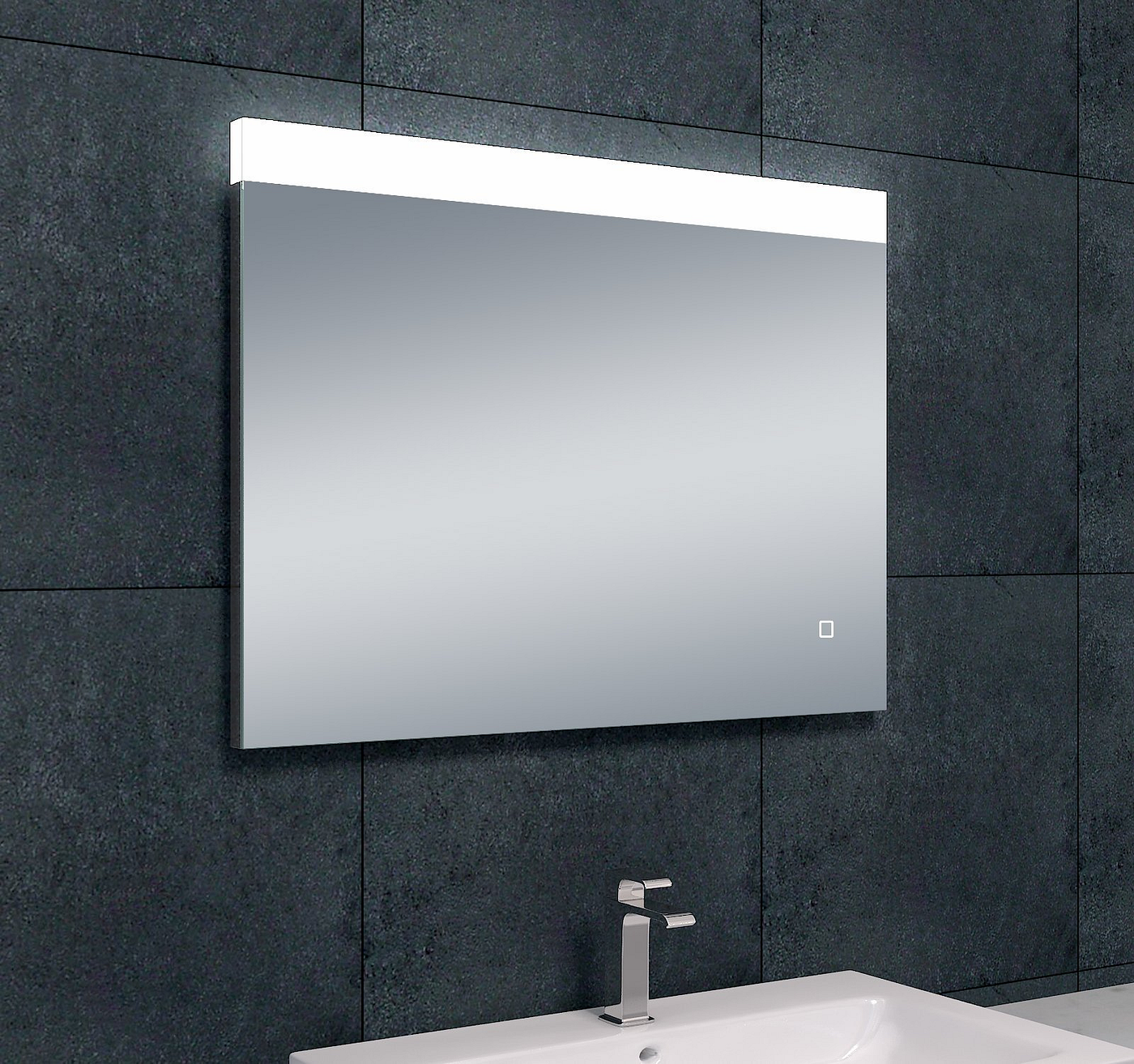 Wiesbaden Single dimbare LED condensvrije spiegel 80x60 cm chroom