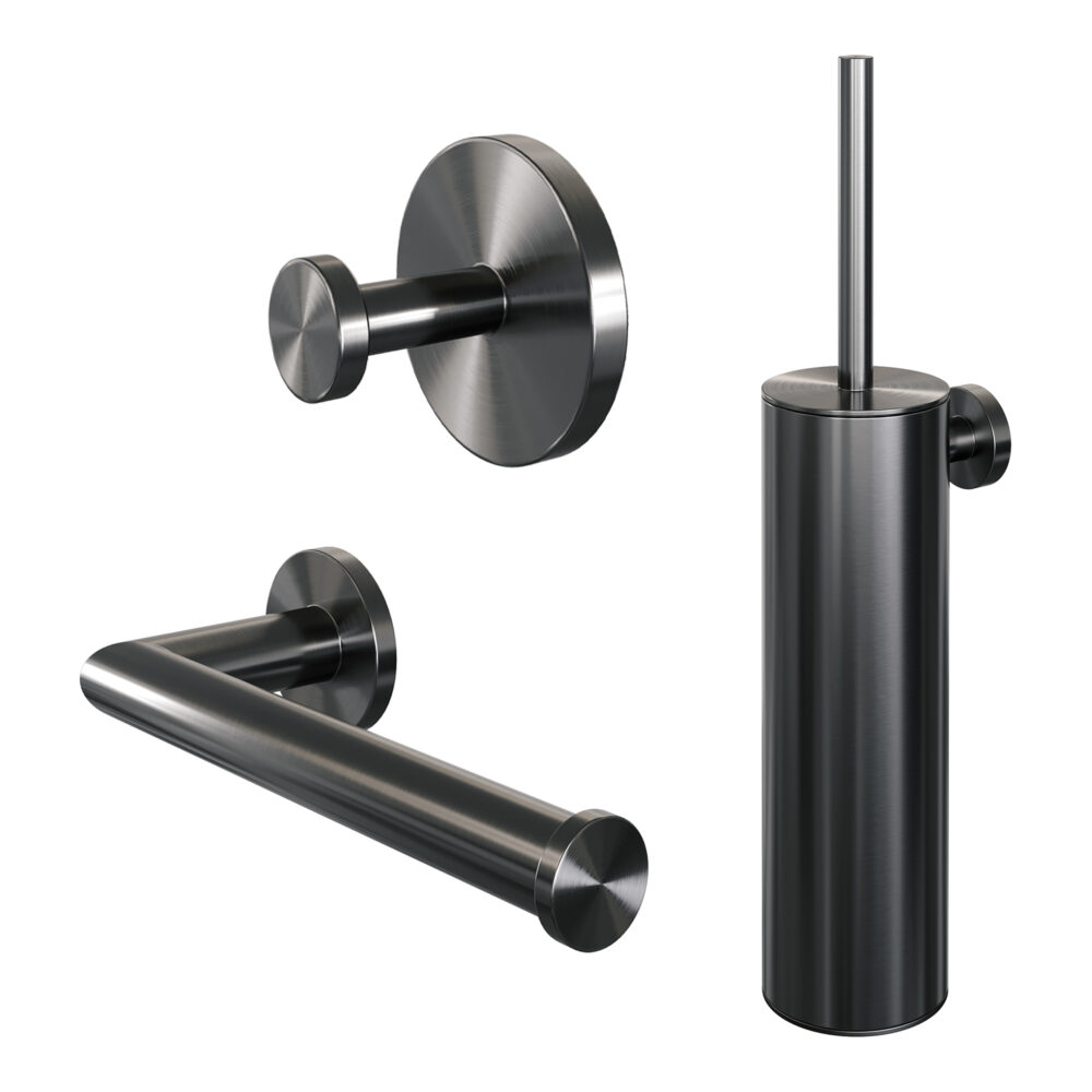 Brauer accessoires 3 in 1 set gunmetal