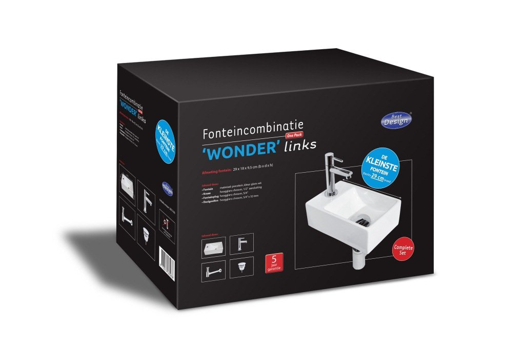 One pack Fonteincombinatie Wonder links glanzend wit