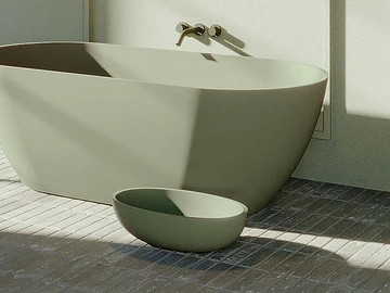 Riho Escala Waskom solid surface 55x32x15 moss green