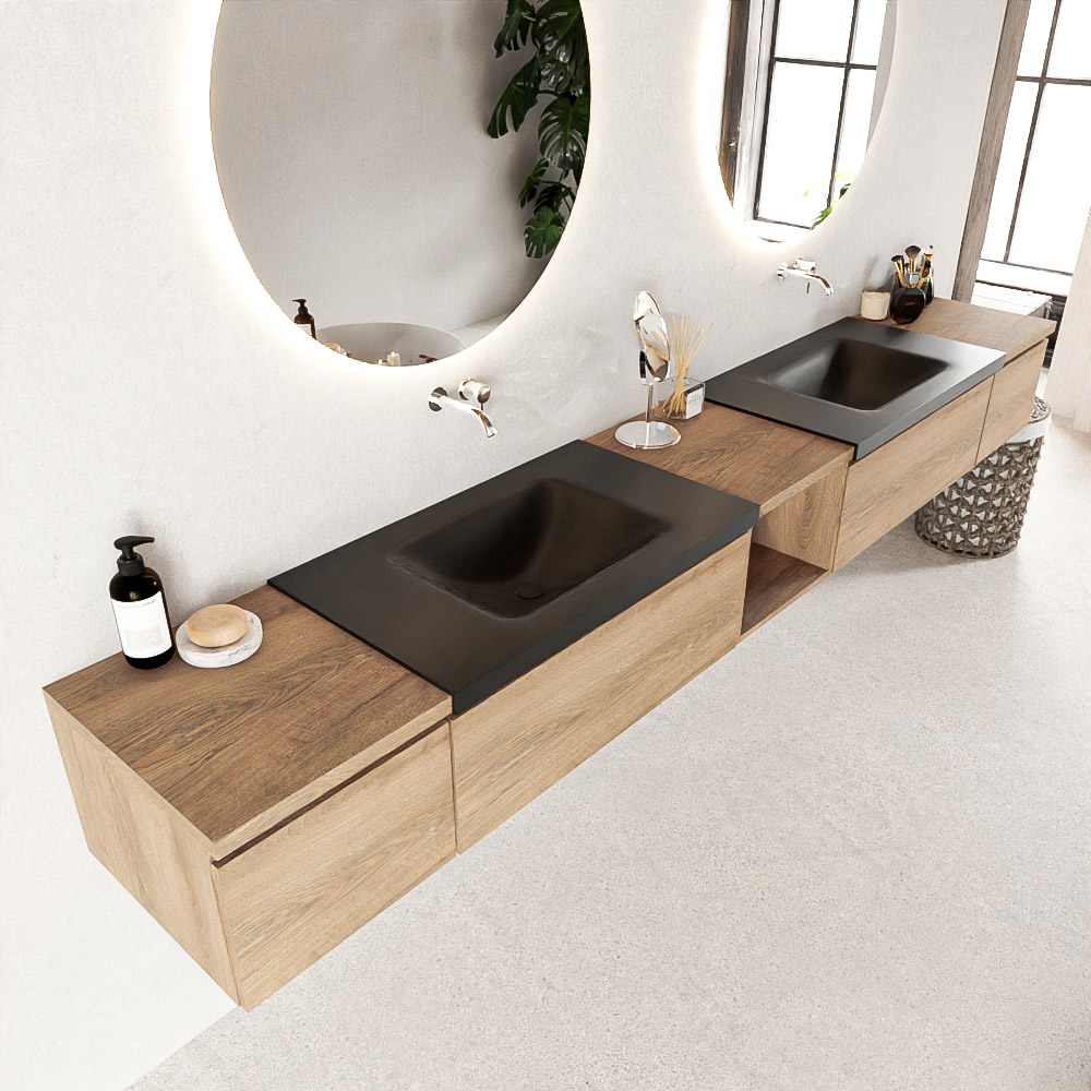 Mondiaz Bukla badmeubel 4 lades 280 washed oak en urban