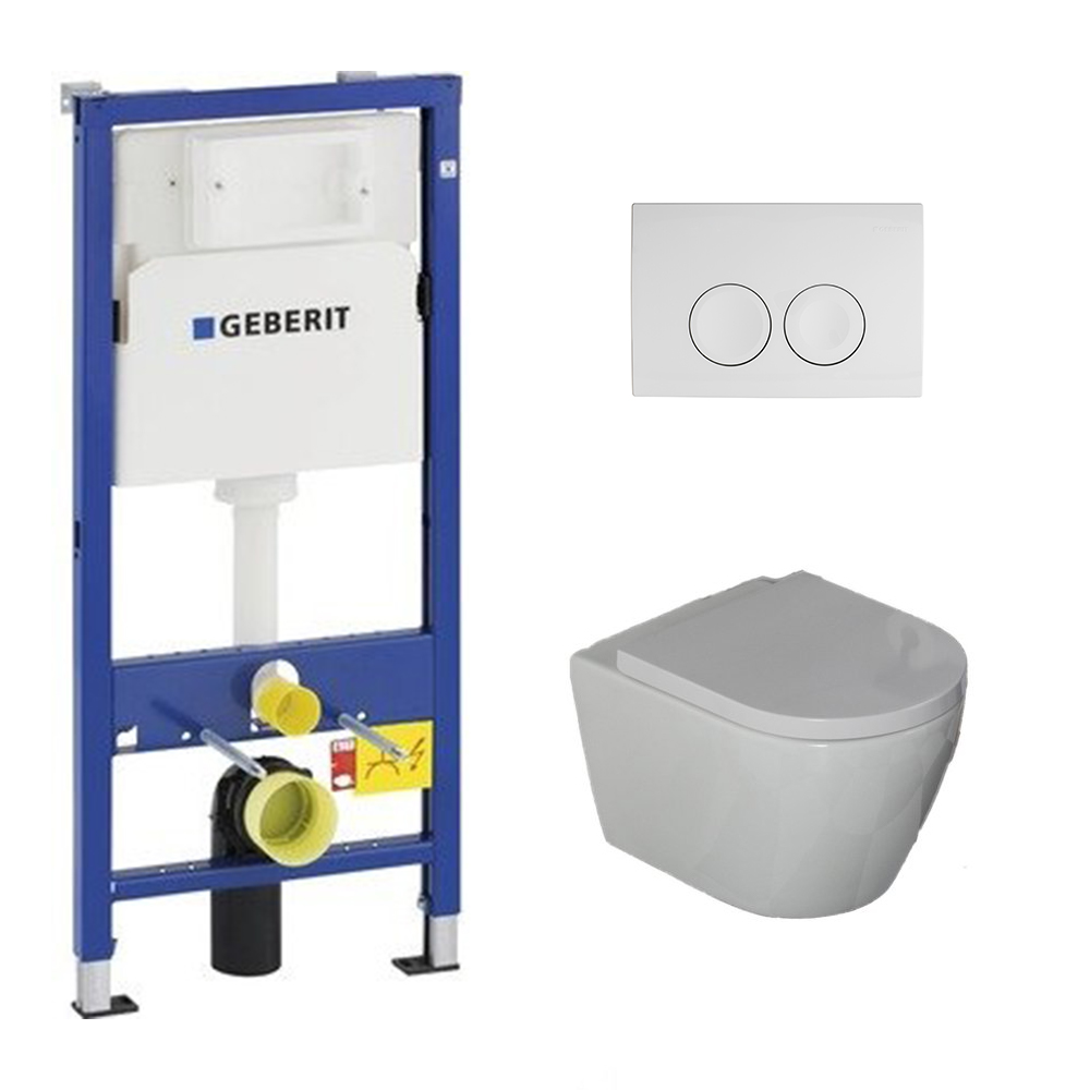 Saniclear Jama UP100 toiletset rimfree met softclose zitting 53 cm wit