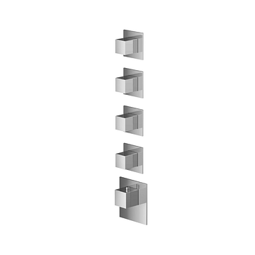 Hotbath Mate MHQ4 High Flow inbouw thermostaat met 4 stopkranen geborsteld nikkel