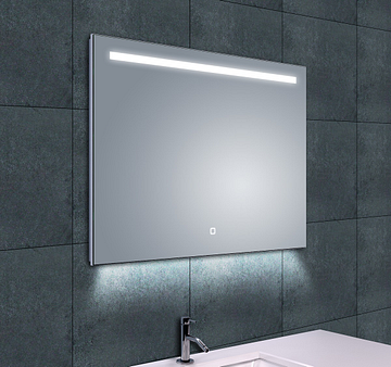 Wiesbaden Ambi one spiegel rechthoek met LED, dimbaar en spiegelverwarming 80 x 60 cm