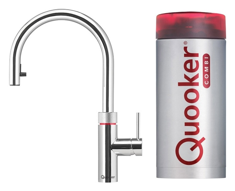 Quooker Flex kokend waterkraan met COMBI Reservoir boiler chroom