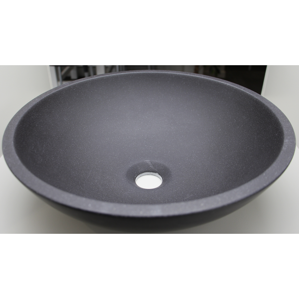 Ink Jazz Large rond opzetwastafel 40cm quartz zwart