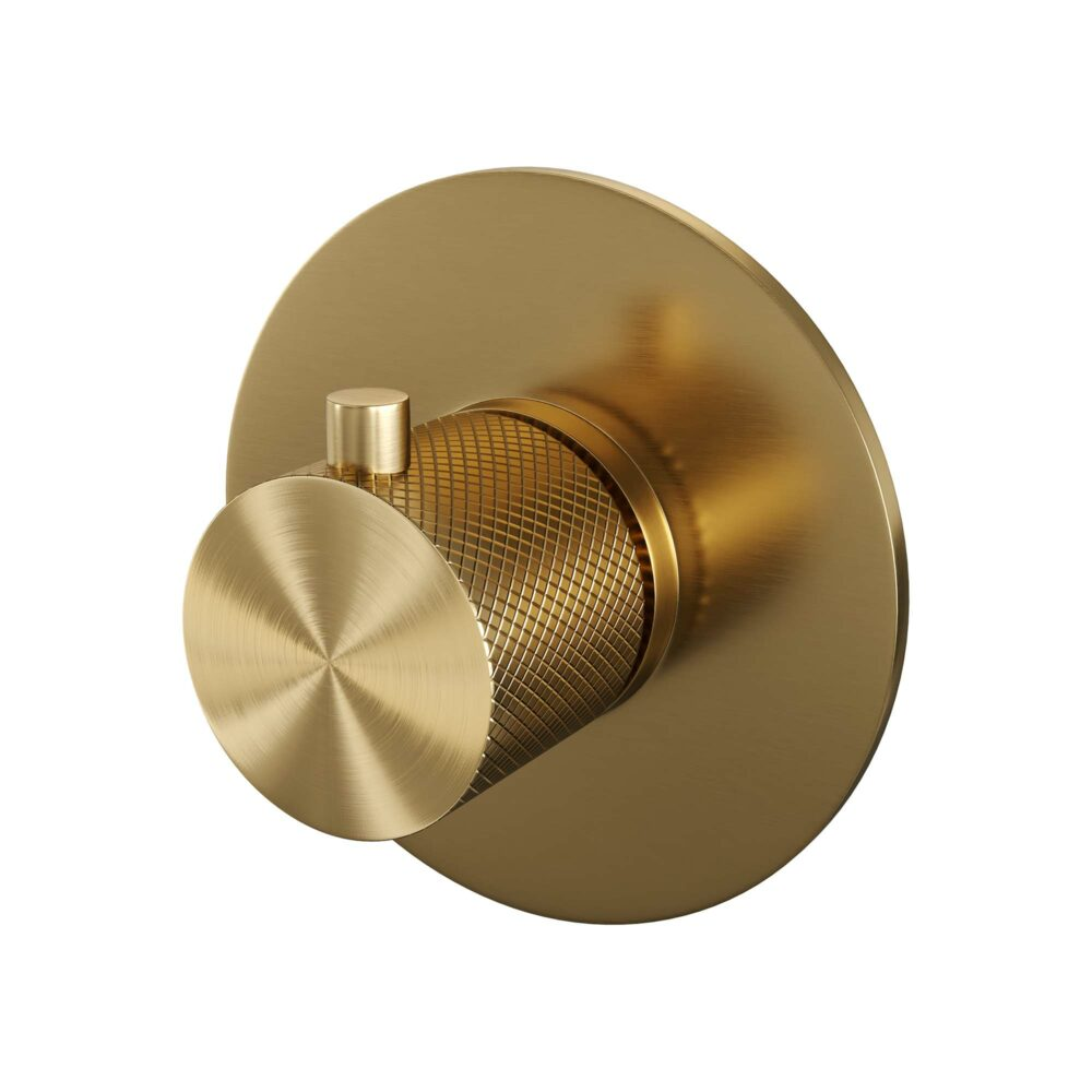 Brauer Gold Carving ronde inbouw thermostaat goud