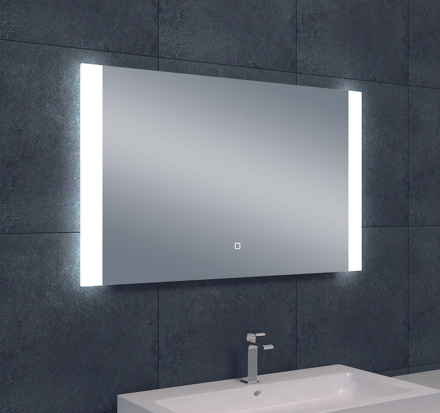 Wiesbaden Sunny dimbare LED condensvrije spiegel 100x60 cm chroom