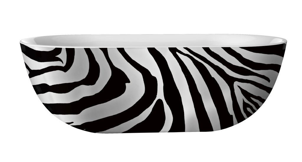 Best Design Zebra acryl vrijstaande bad 180x86 cm Bicolor zwart/wit