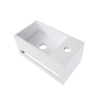 Wiesbaden Julia fontein rechts 35 x 20 x 16 cm solid surface mat wit