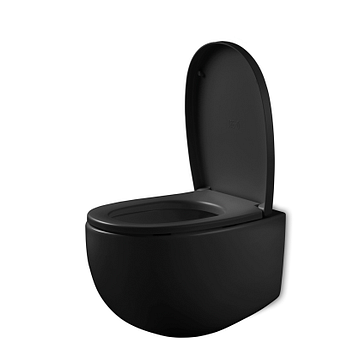 JEE-O randloos hangend toilet mat zwart - 007-1003
