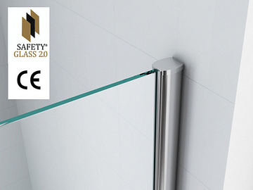 Wiesbaden Graffic inloopdouche 1000 x 2000 x 10 mm nano safety glass folie helder glas/chroom