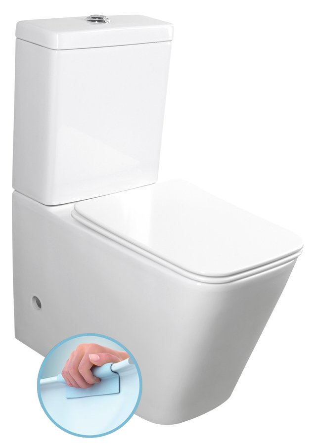 Porto Compacte rimless toilet incl. spoelsysteem S-sifon/P-sifon