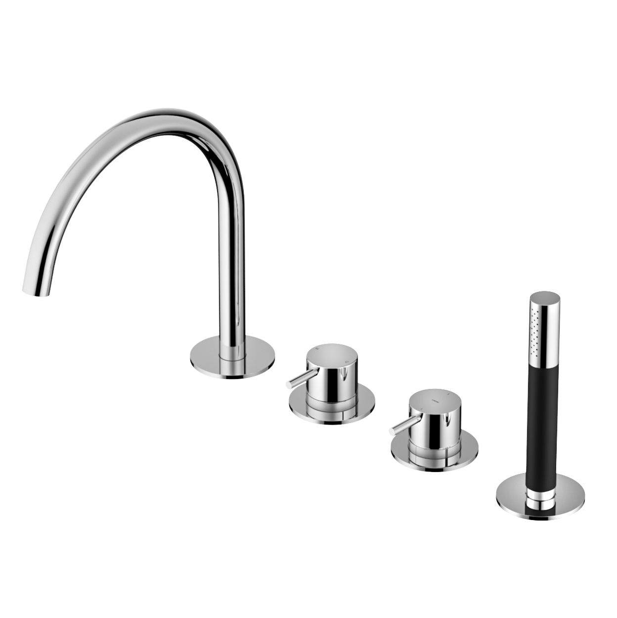 Hotbath Cobber CB073 badrandcombinatie met handdouche en uitloop zwart chroom