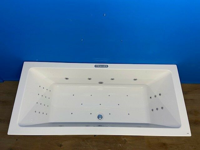 Riho Rethink Cubic met Riho Fall bubbelbad met Supreme systeem 180x80 wit