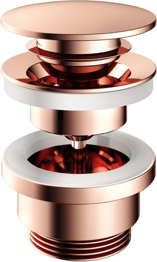 Hotbath Cobber P710 clickplug met schroef rond / Roze goud