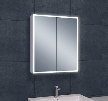 Wiesbaden Quatro spiegelkast met LED verlichting 60x70 cm aluminium