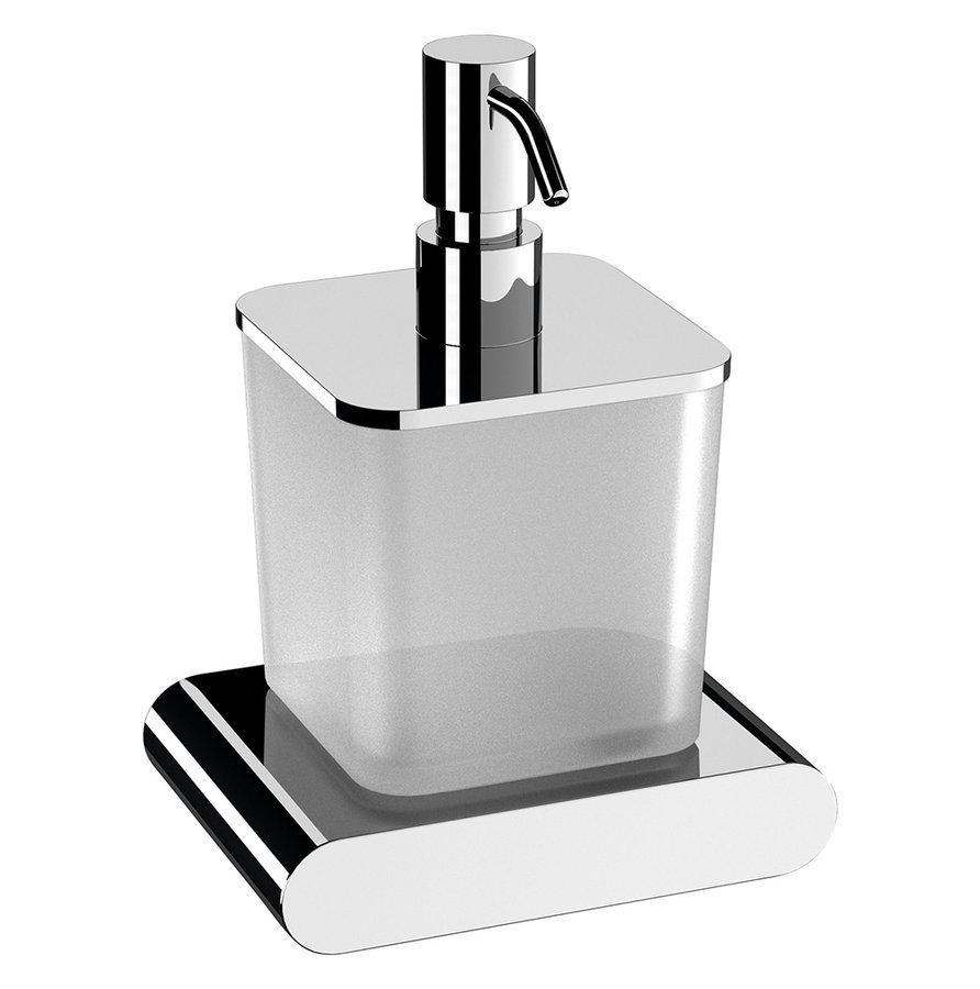 Flori Zeepdispenser chroom/satijnglas