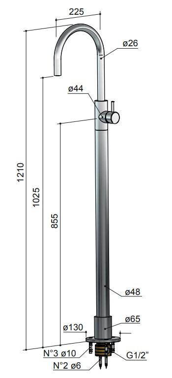 Hotbath Cobber CB078W vrijstaande wastafelmengkraan chroom