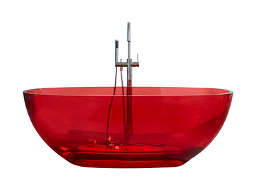 Best Design Color Transpa-Red vrijstaand bad 170x78 transparant rood