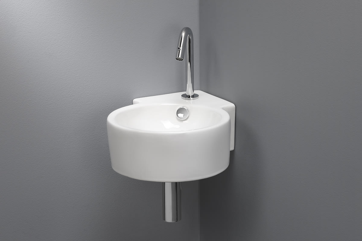 Novara Fontana keramische fontein kraan gat 44,5x31x13 cm wit