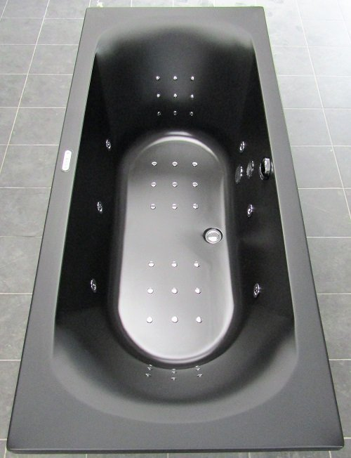 Xenz Lagoon bubbelbad met Koller Advance systeem 180x80 mat zwart