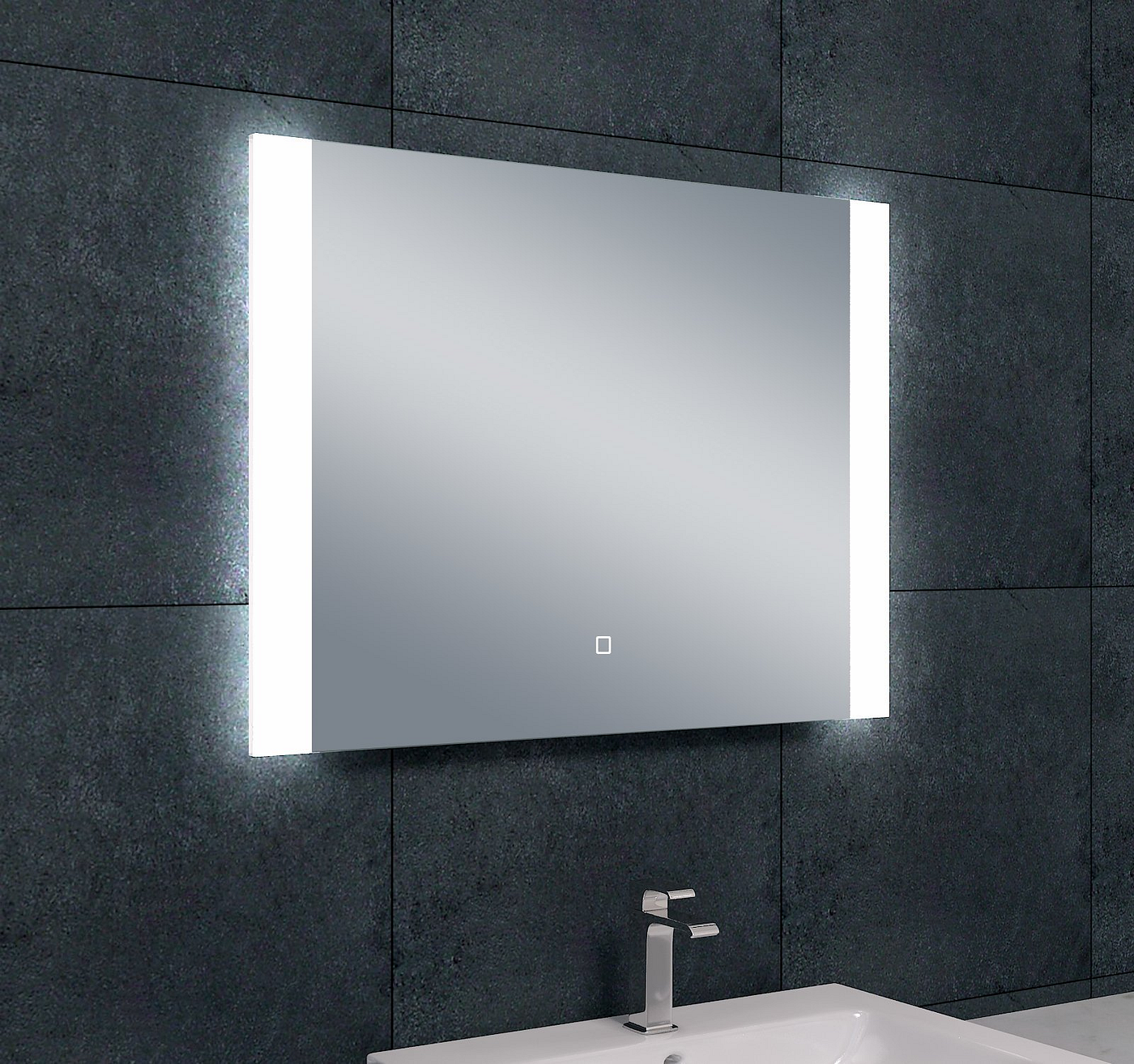 Wiesbaden Sunny dimbare LED condensvrije spiegel 80x60 cm chroom