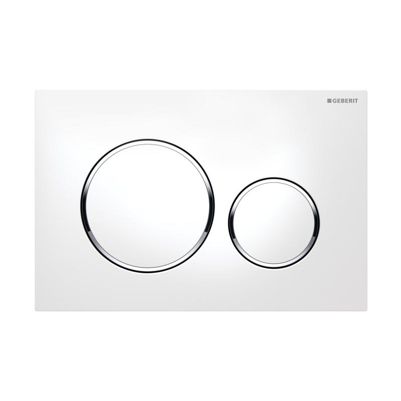 Geberit Sigma20 wit-chroom-wit drukplaat