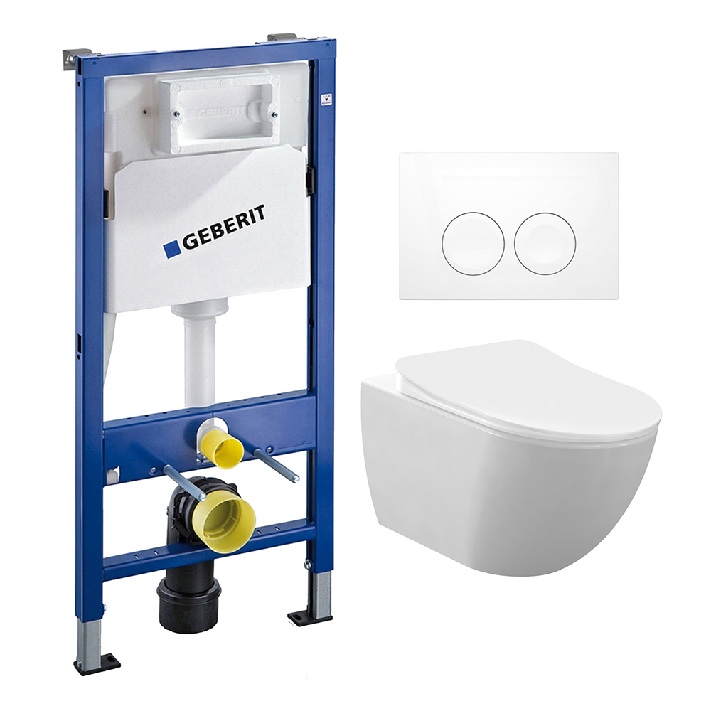 Complete Geberit UP100 set met Neuer Rimfree 1 met bidet/sproeier