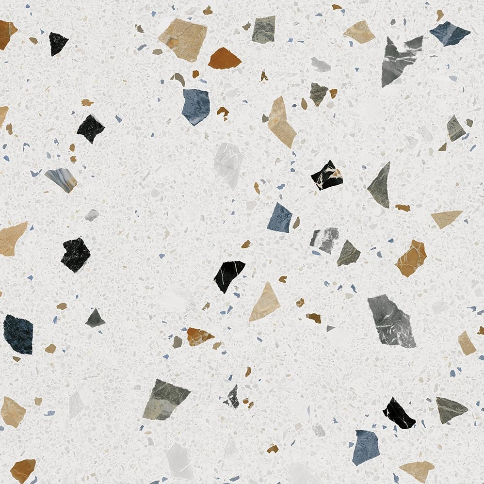 Vives Stracciatella-R Nacar terrazzo vloertegel 120x120 wit/multicolor