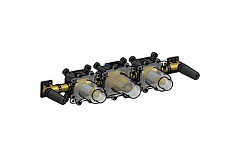 Hotbath HBCB7072 inbouwdeel technische tekeningbad thermostaat met handdouche en uitloop