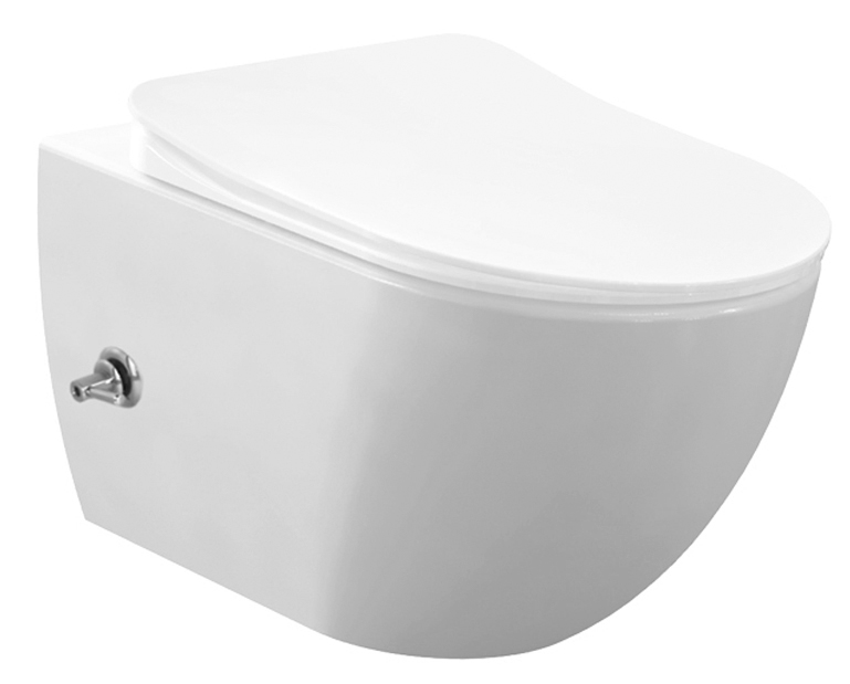 Creavit Freedom rimfree hangtoilet met bidet en geïntegreerde kraan wit