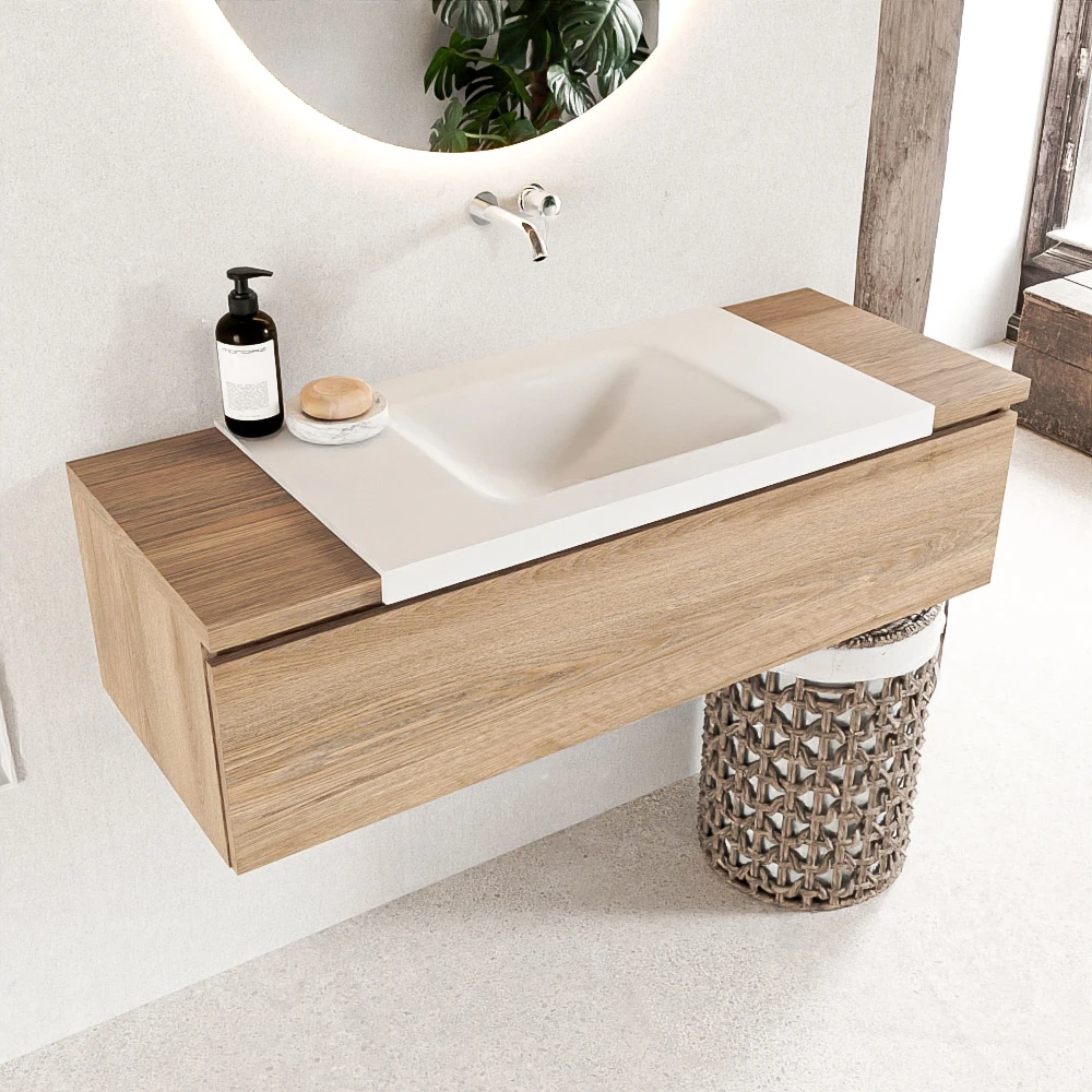 Mondiaz Bukla badmeubel 120 washed oak en talc