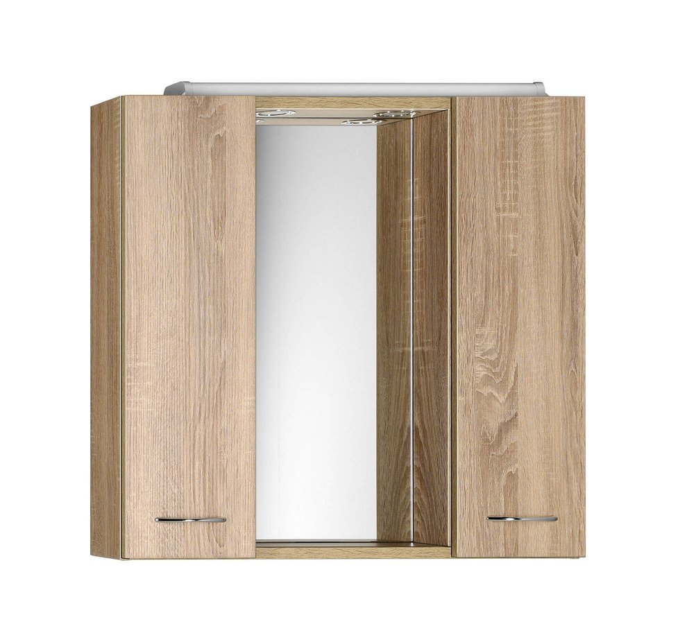 Aqualine Keramia Fresh LED-spiegelkast 70x60cm oak platin