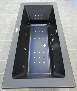 Xenz Society 180x90 bubbelbad elektrische bediening met heater mat zwart