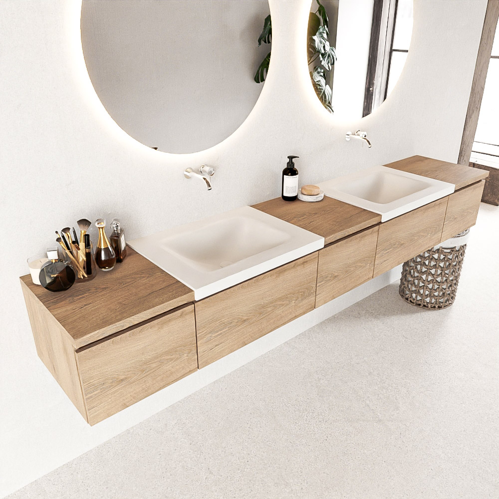 Mondiaz Bukla badmeubel 240 washed oak en talc