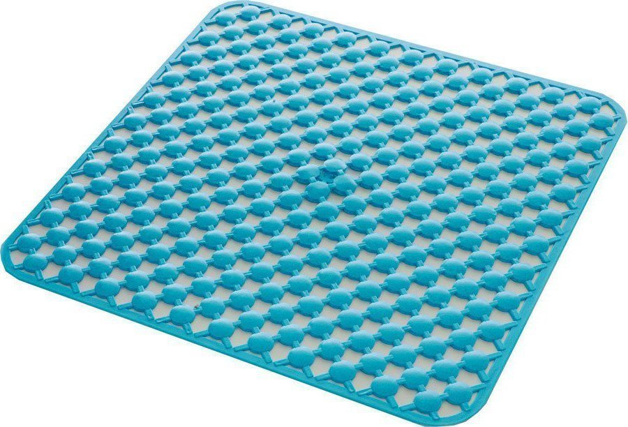 Geo Rubberen antislip Douchemat 53x53cm blauw