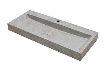 Ideavit Idea.Zen-D1 rechthoekige wastafel met kraangat 42x100 beton licht grijs