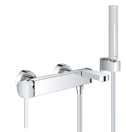 Grohe Plus badkraan met doucheset chroom