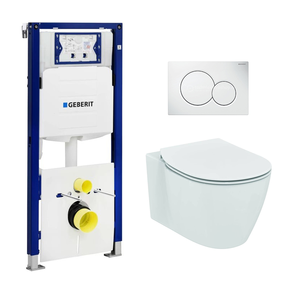 Complete Geberit UP320 set met Ideal Standard Connect Aquablade toilet